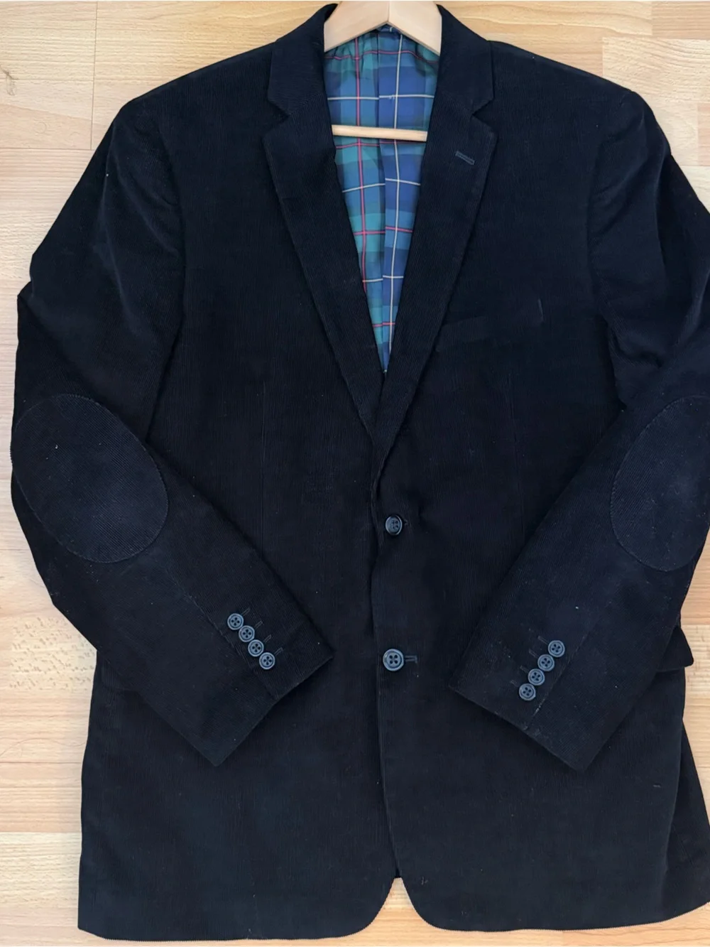 U.S Polo Men's Black Corduroy Blazer - Classic Tailored Style Preppy Y2K 46L